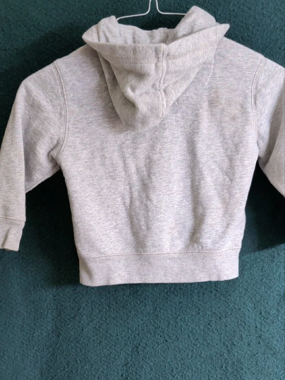 GAP Kids Hooded Zip Sweatshirt - Light Gray with Navy Logo